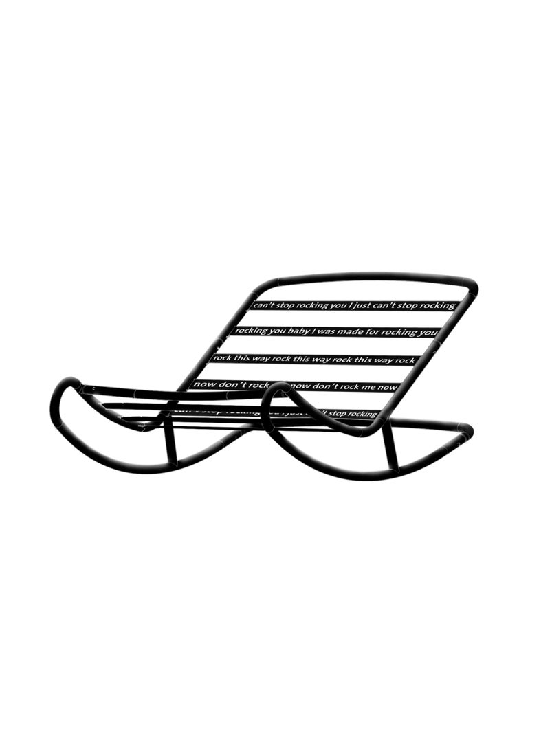Fatboy Rock & Roll Rocking Chair | Steady seat with solid rock blocker | Anti-slip layer | Water resistant | indoor & outdoor | 8 sturdy straps | 126 x 87 x 71 cm - Black - Image 4
